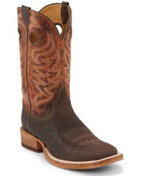 Image #1 - Justin Men's Caddo Brown Stone Western Boots - Broad Square Toe, Brown, hi-res