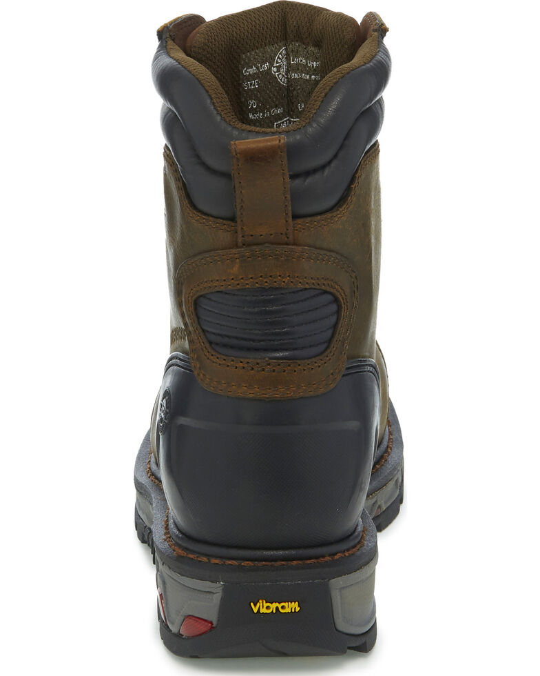 Justin Men's Brown Warhawk Waterproof 8" Work Boots - Composite Toe, Brown, hi-res