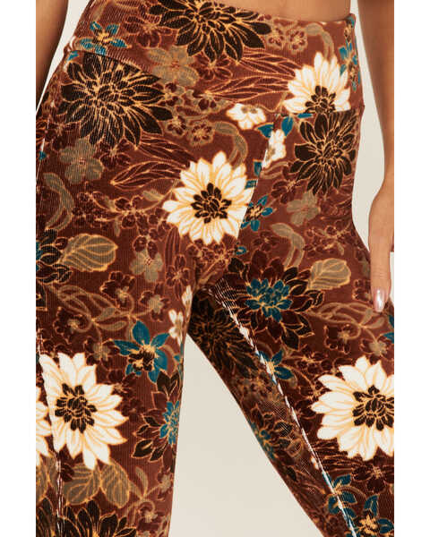 Image #2 - Shyanne Women's Floral Print Corduroy Pants, Chestnut, hi-res
