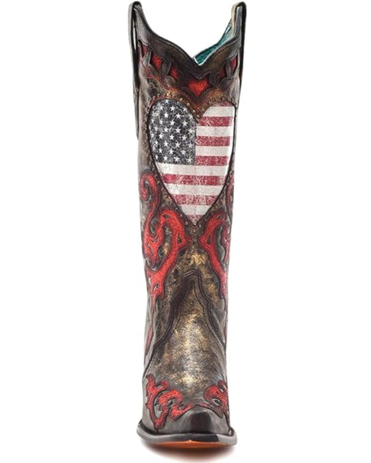 Image #3 - Corral Women's Stars And Stripes Embroidered Western Boots - Snip Toe, Black/red, hi-res