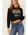 Image #2 - Rock & Roll Denim Women's Rock & Roll World Tour Graphic Long Sleeve T-Shirt, Black, hi-res