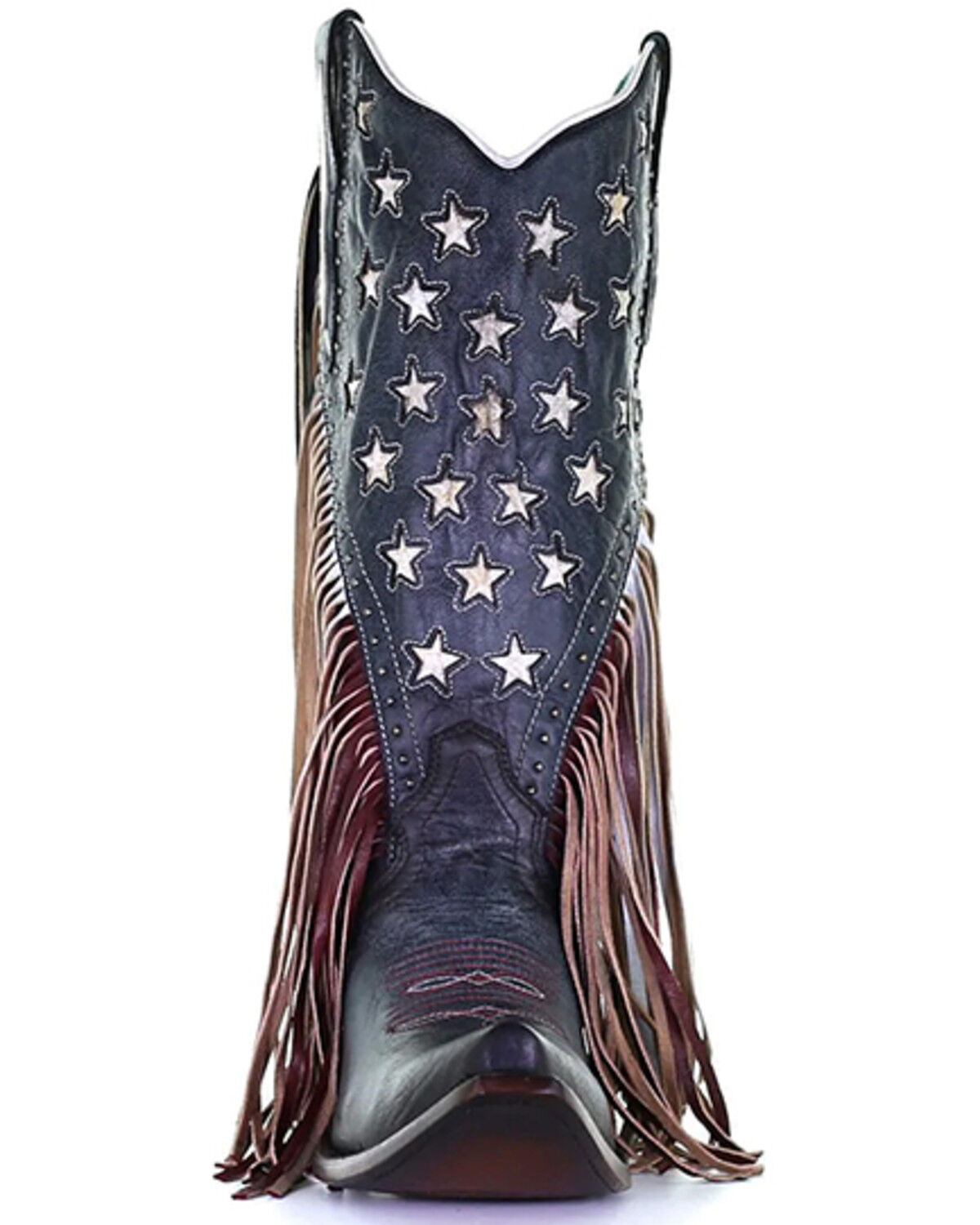 Image #4 - Corral Women's Lamb Stars Inlay & Studs Western Boots - Snip Toe, Blue, hi-res