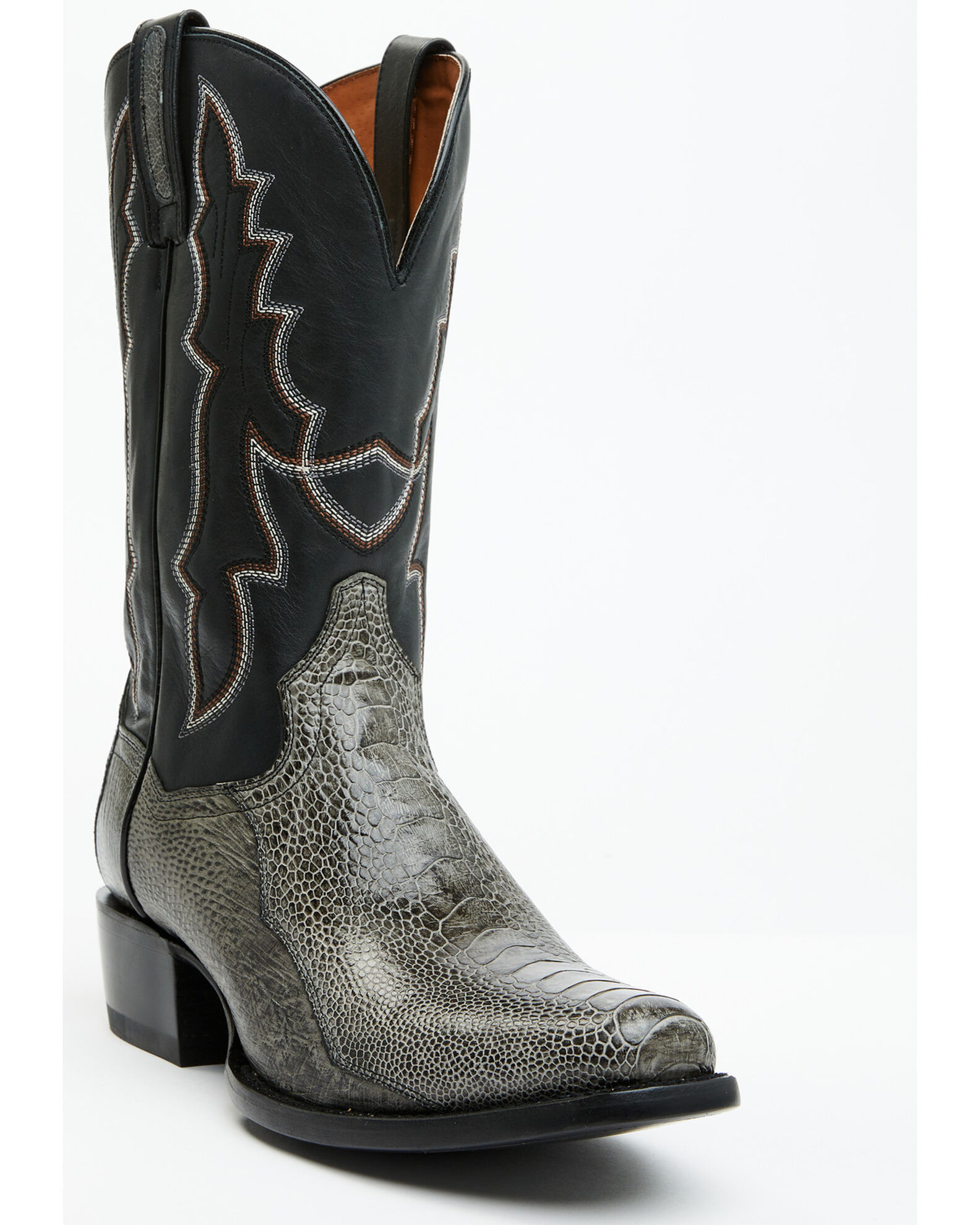 Dan Post Men s 12 Exotic Ostrich Leg Western Boots Square Toe Country Outfitter
