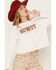 Image #3 - Blended Women's Howdy Sequin Graphic Long Sleeve Tee, Ivory, hi-res
