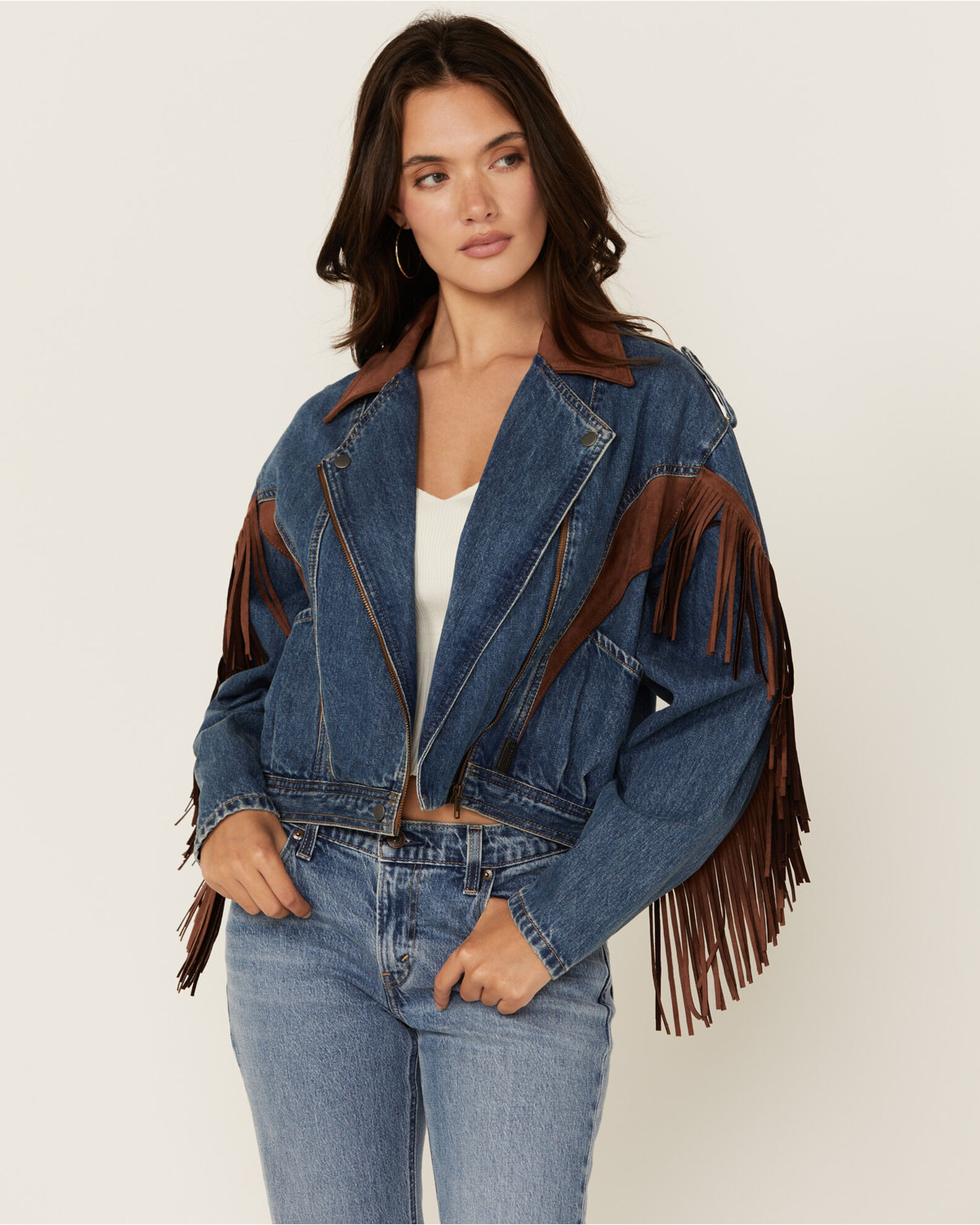 Denim and suede jacket cheap