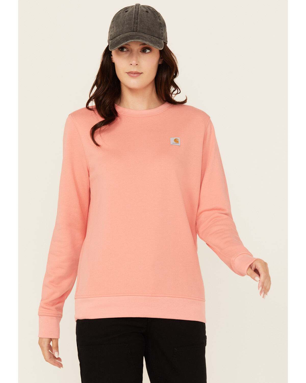 Image #1 - Carhartt Women's Tencel™ Fiber Series Relaxed Fit Sweatshirt, Coral, hi-res