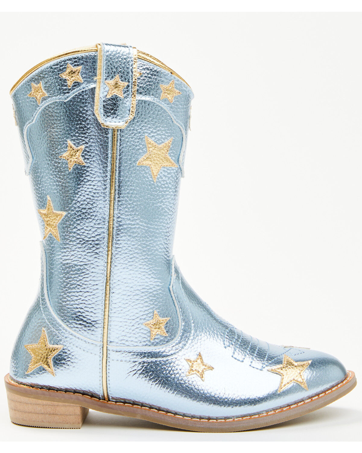 Image #2 - Wild + Rae Girls' Stars Western Boots - Round Toe, Blue, hi-res