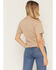 Image #4 - Blended Women's Rope Stitch Horse Short Sleeve Graphic Tee, Tan, hi-res