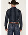 Image #4 - Ferrell Men's Chance Striped Print Long Sleeve Snap Stretch Western Shirt, Navy, hi-res