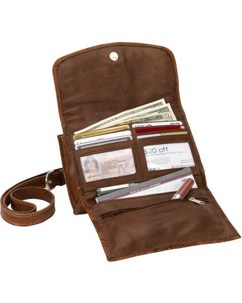 Image #2 - American West Women's Texas Two Step Crossbody Bag , Chocolate, hi-res