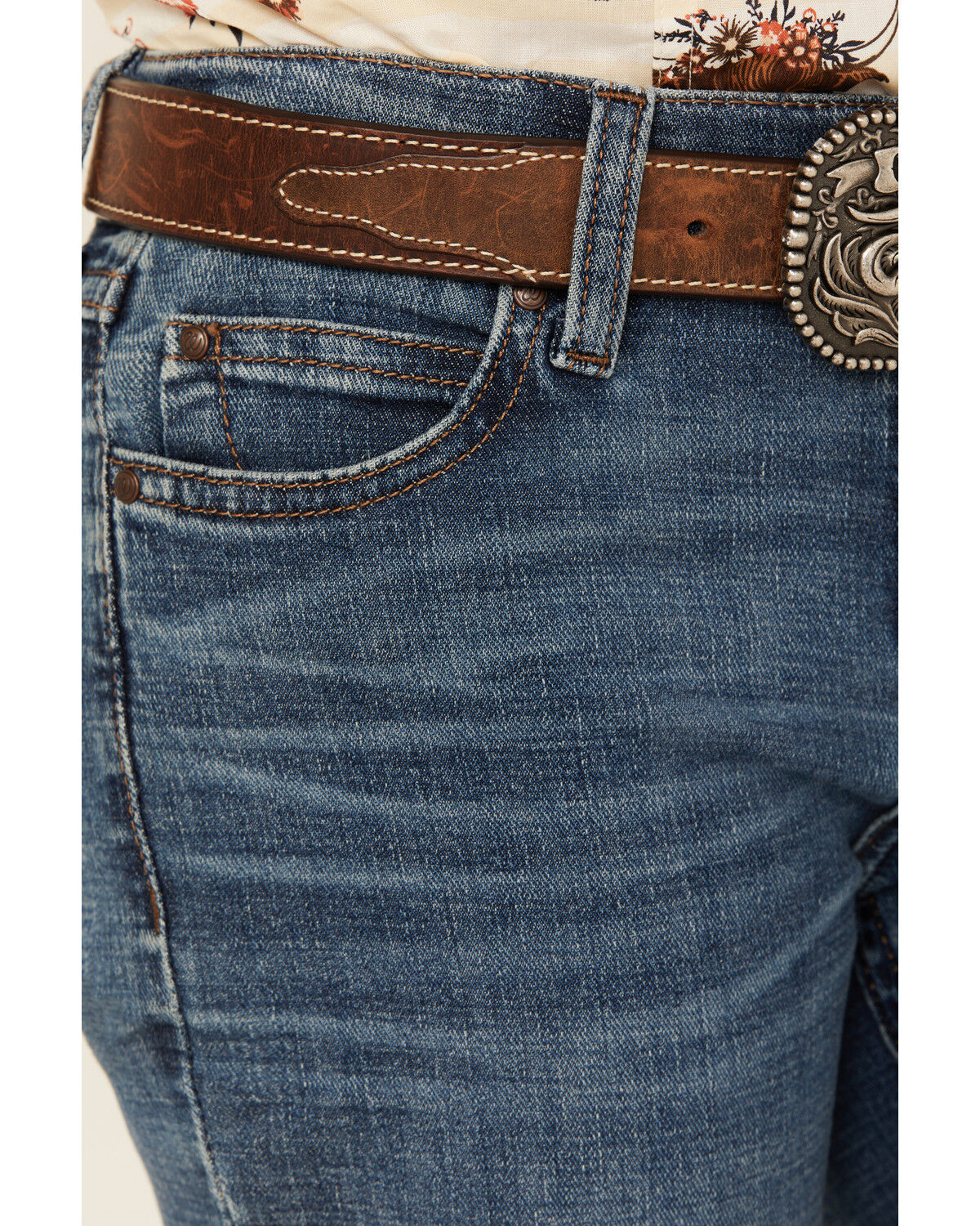 Image #2 - Wrangler Girls' Hanna Dark Wash Bootcut Stretch Denim Jeans, Dark Wash, hi-res