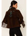 Image #4 - Scully Fringe & Beaded Boar Suede Leather Jacket, Chocolate, hi-res