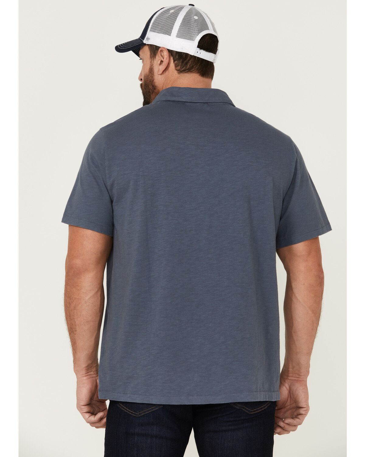 Image #4 - Brothers and Sons Men's Short Sleeve Slub Polo Shirt, Indigo, hi-res