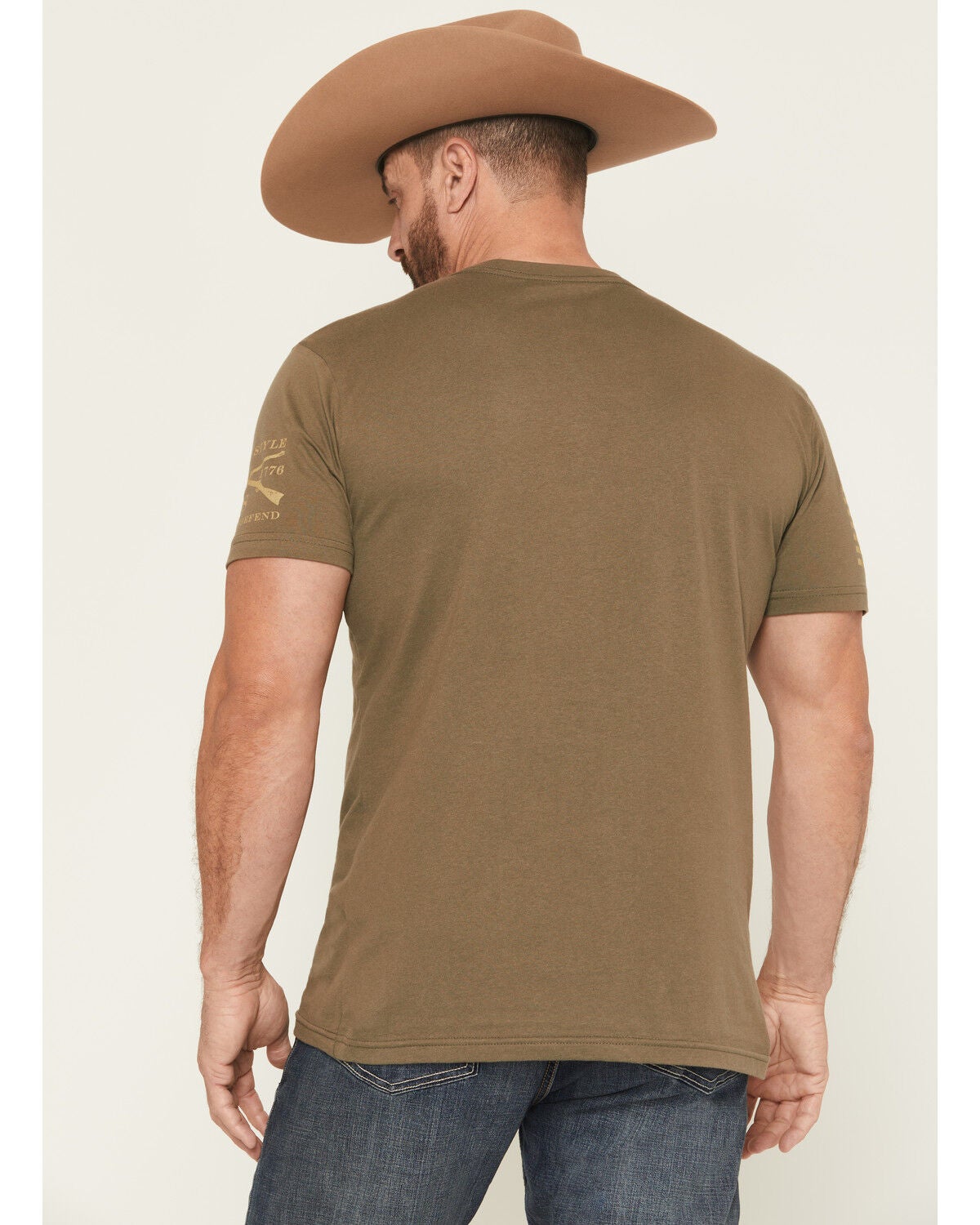 Image #4 - Grunt Style Men's American Acid Short Sleeve Graphic T-Shirt, Olive, hi-res