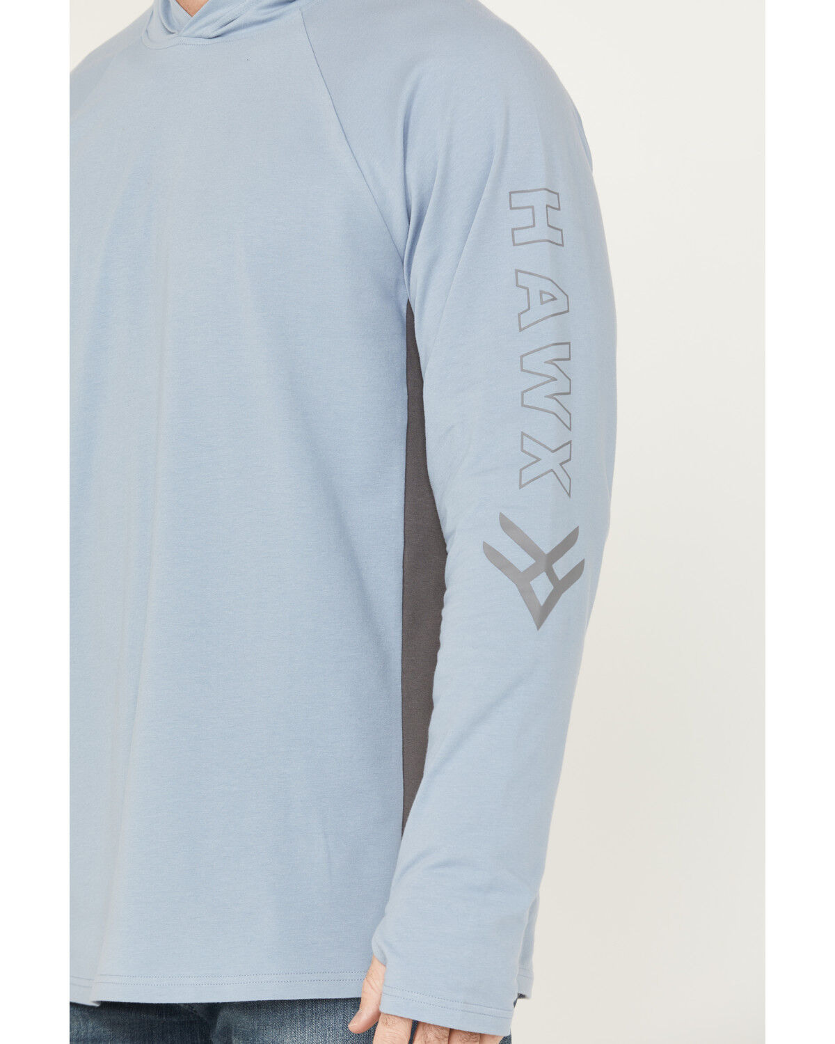 Image #3 - Hawx Men's Sundown Colorblock Hooded Long Sleeve T-Shirt, Light Blue, hi-res