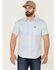 Brixton Men's Charter Teardrop Print Oxford Button Down Western Shirt , Blue, hi-res