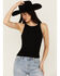Image #1 - White Crow Women's Embroidered Trim Tank, Black, hi-res