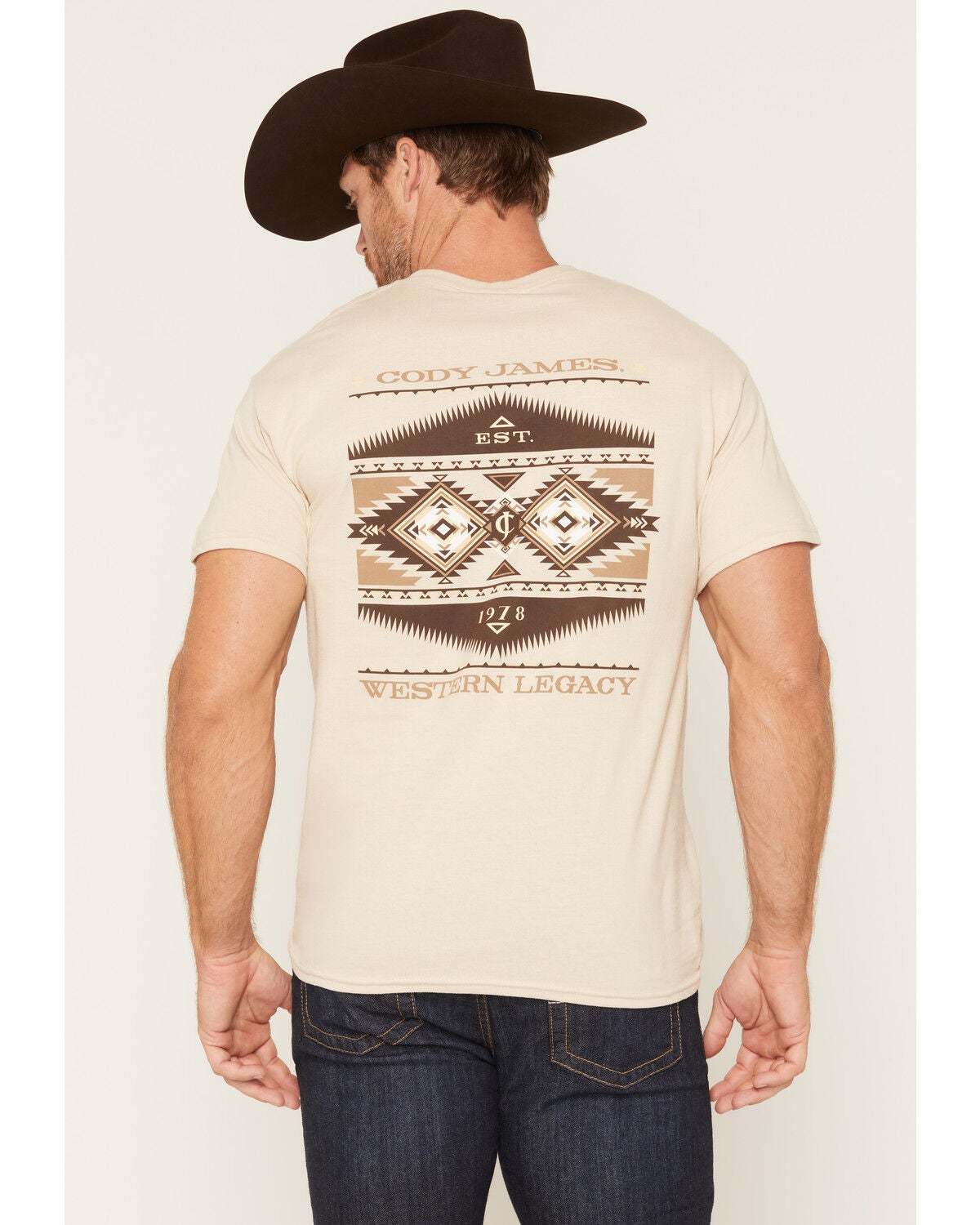 Image #1 - Cody James Men's Untamed Southwestern Short Sleeve Graphic T-Shirt, Sand, hi-res