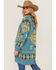 Image #1 - Angie Women's Southwestern Print Open Front Sweater, Teal, hi-res