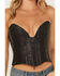 Image #4 - Understated Leather Women's Vixen Boned Leather Patched Corset, Black, hi-res
