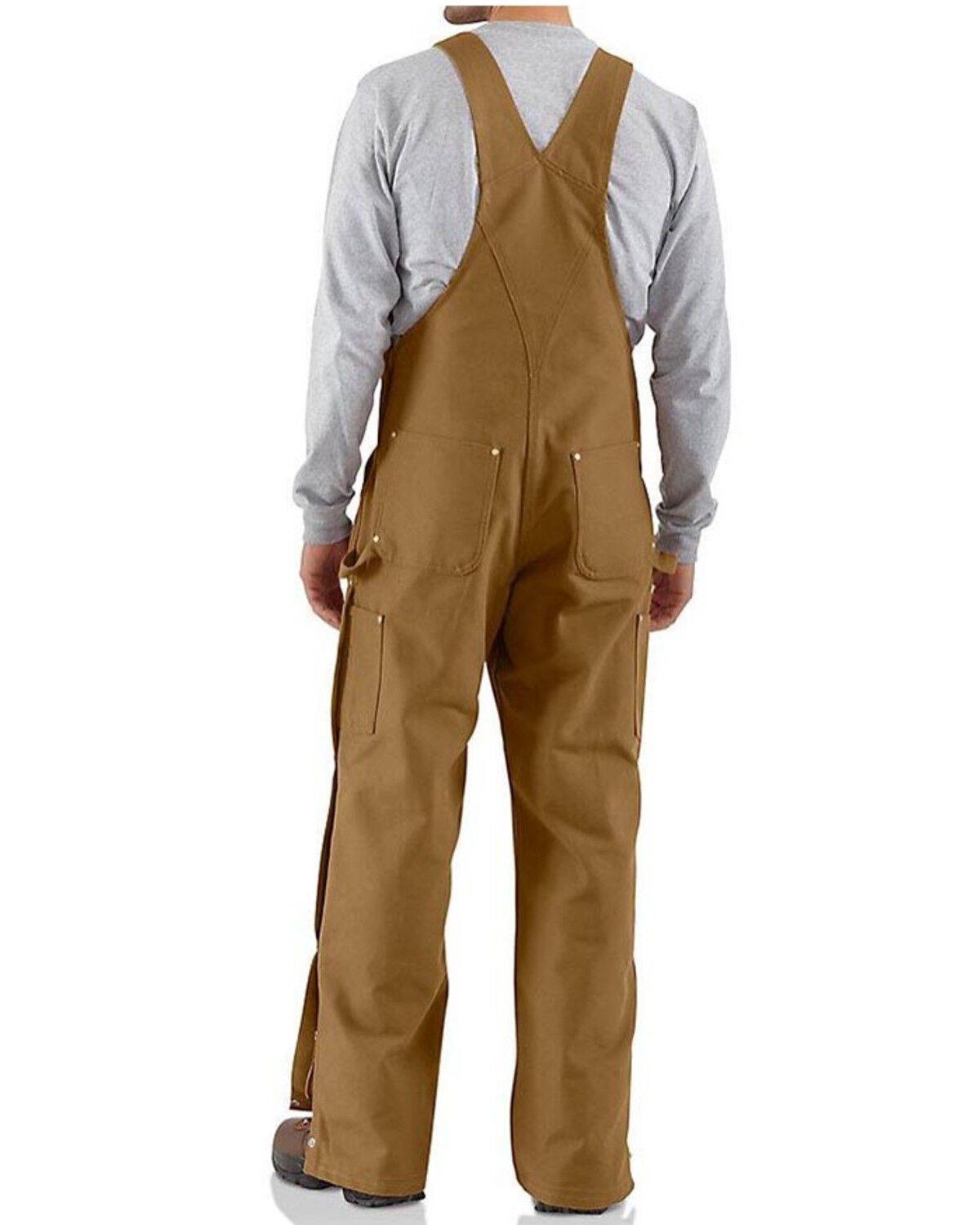 Image #2 - Carhartt Men's Loose Fit Firm Duck Bib Overalls, Brown, hi-res