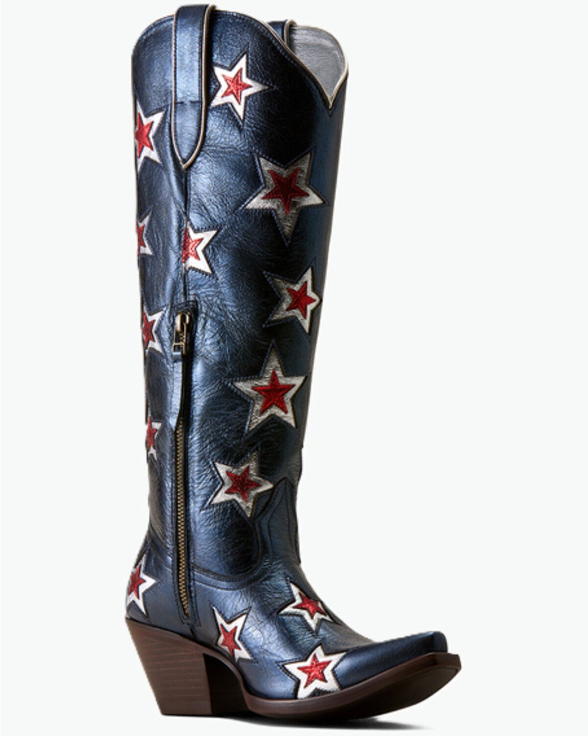 Ariat Women's Casanova Star Metallic Western Boots - Snip Toe, Light Blue, hi-res