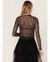 Image #4 - Rock & Roll Denim Women's Conversation Print Long Sleeve Cropped Shirt, Black, hi-res