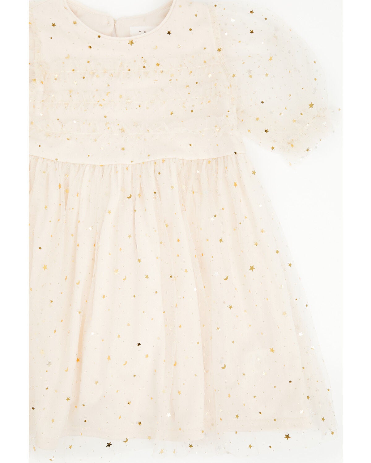 Image #2 - Yura Toddler Girls' Star Tulle Short Sleeve Dress, Cream, hi-res