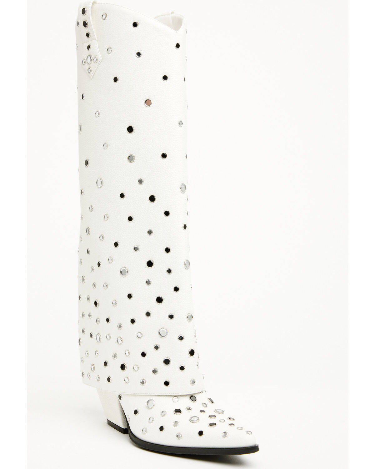 Image #1 - Azalea Wang Women's Madlock Tall Western Boots - Snip Toe, White, hi-res