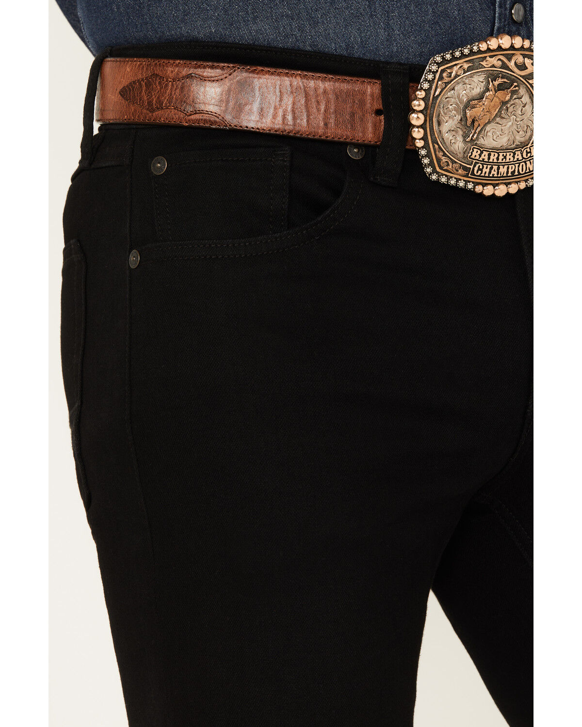 Image #2 - RANK 45® Men's Slim Straight Performance Stretch Denim Jeans - Tall, Black, hi-res