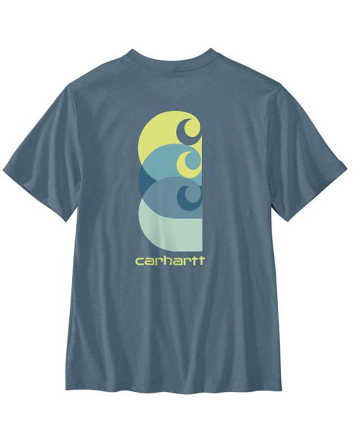 Image #1 - Carhartt Men's Relaxed Fit Lightweight Short Sleeve Graphic Pocket T-Shirt, Heather Blue, hi-res