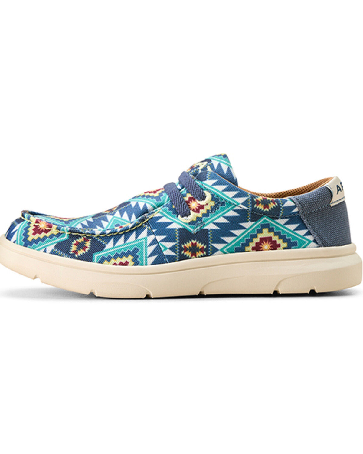 Image #2 - Ariat Little Boys' Southwestern Print Hilo Casual Shoes - Moc Toe, Blue, hi-res