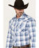 Image #2 - Wrangler Retro Men's Plaid Print Long Sleeve Snap Western Shirt, Blue, hi-res