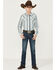 Image #2 - Cody James Boys' Dobby Stripe Long Sleeve Western Shirt, Cream, hi-res