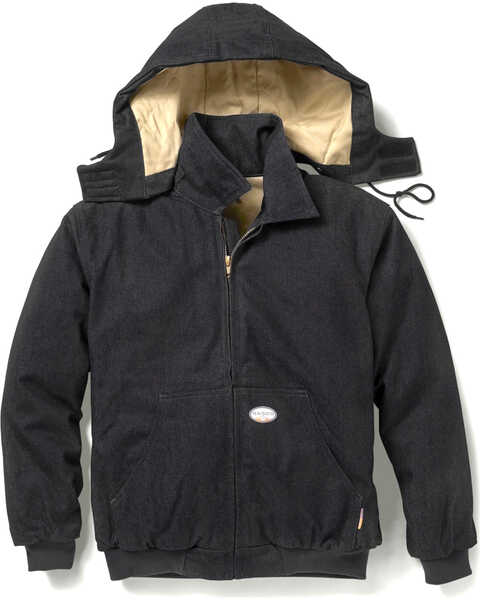 Rasco Men's Black Flame Resistant Hooded Jacket , Black, hi-res