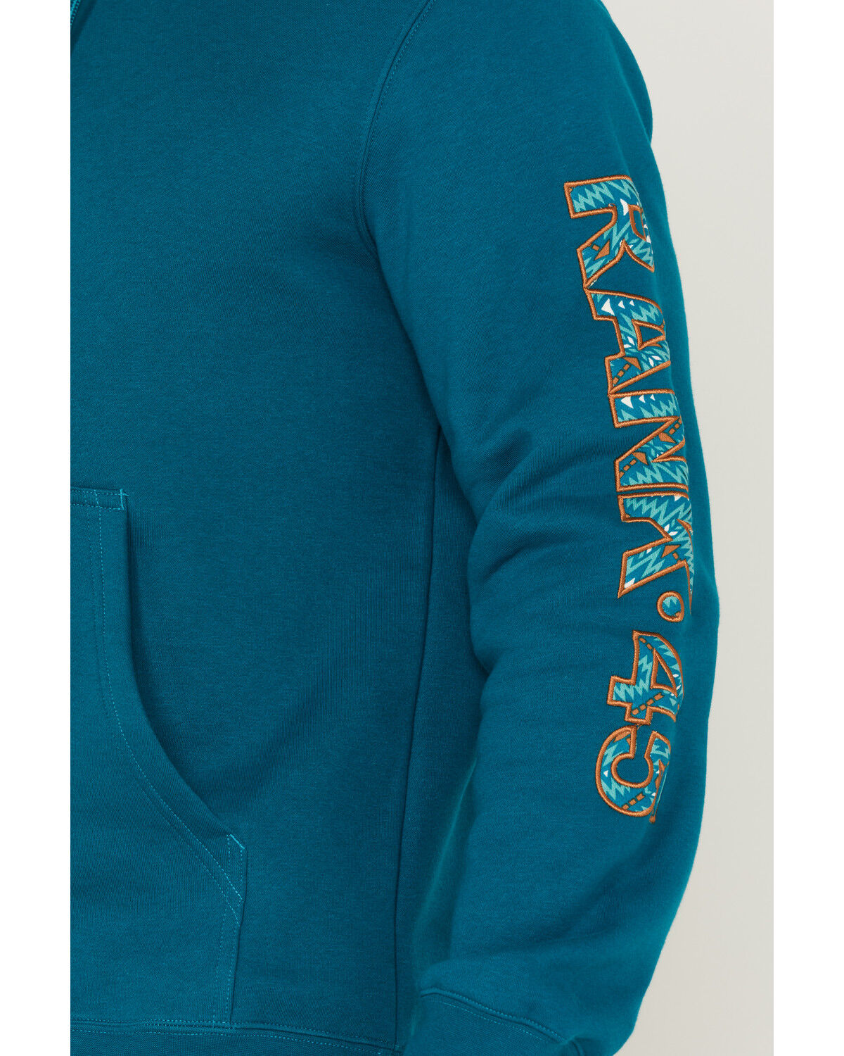 Image #3 - RANK 45® Men's Brundi Logo Hooded Sweatshirt, Teal, hi-res