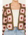 Image #3 - Sadie & Sage Women's Whoopsie Daisy Crochet Cropped Cardigan, Olive, hi-res