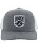 Hooey Men's Gray Bronx Shield Patch Mesh Ball Cap , , hi-res