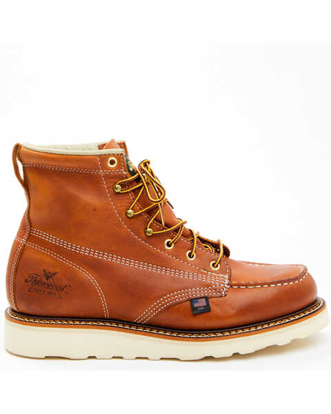 Image #2 - Thorogood Men's 6" American Heritage Made In The USA Wedge Sole Work Boots - Soft Toe, Tan, hi-res