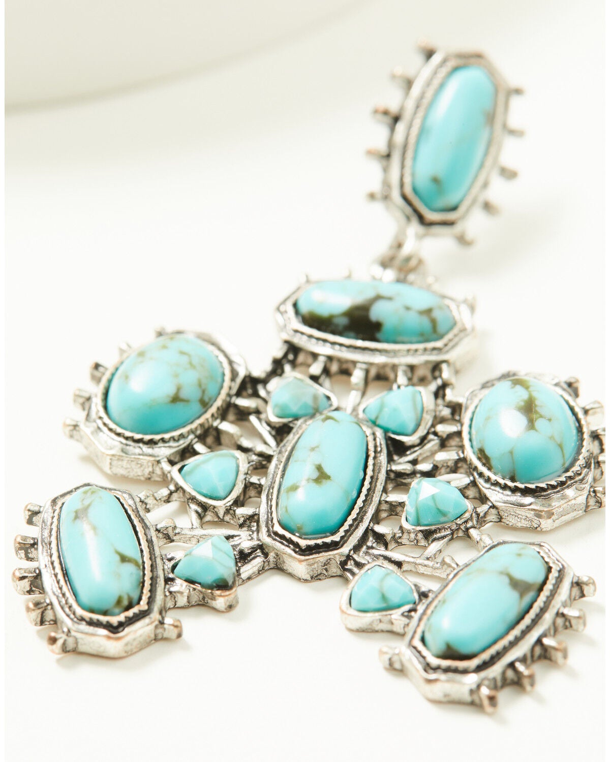 Image #2 - Idyllwind Women's Jewell Squash Blossom Statement Earrings, Silver, hi-res