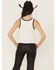 Image #4 - Wonderwest Women's Faceless Cowgirl Baby Rib Tank, Black/white, hi-res