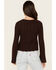 Image #4 - Shyanne Women's Bell Sleeve Pointelle Sweater, Chocolate, hi-res