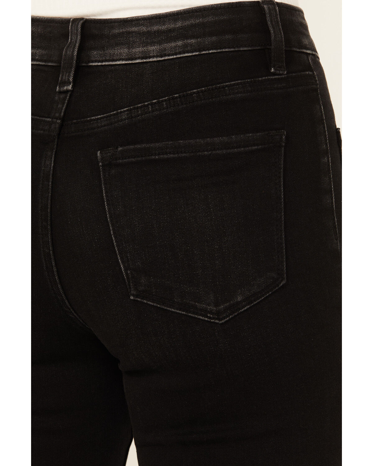 Image #4 - Flying Monkey Women's High Rise Cropped Ankle Stretch Flare Jeans, Black, hi-res