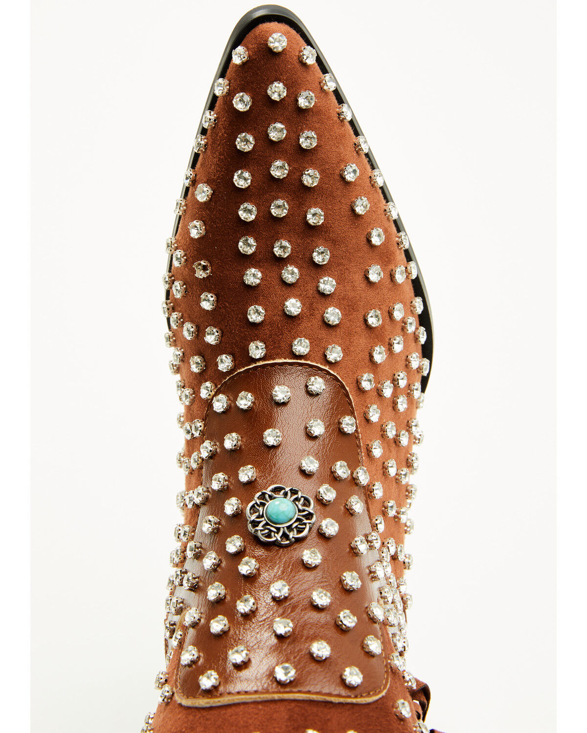 Image #6 - Azalea Wang Women's Bennett Embellished Fringe Tall Fashion Boots - Snip Toe, Brown, hi-res