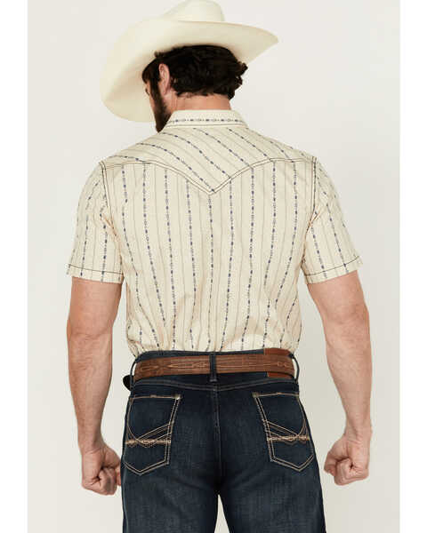 Image #4 - Cody James Men's Snake Den Striped Short Sleeve Snap Western Shirt , Ivory, hi-res