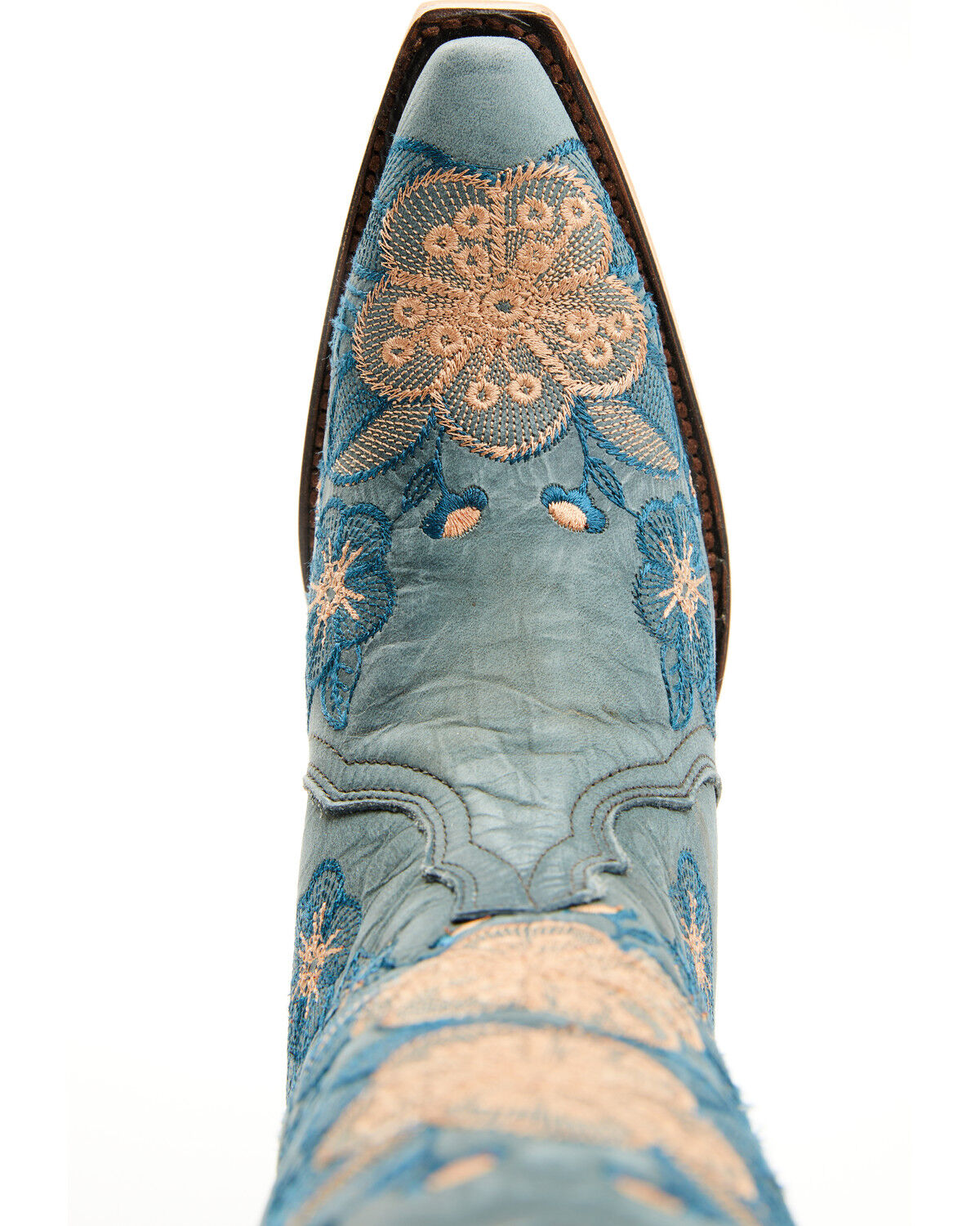 Image #6 - Circle G Women's Floral Embroidered Western Boots - Snip Toe, Blue, hi-res