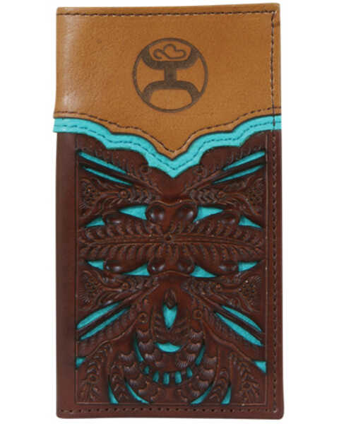 HOOey Boys' Floral Cut-Out Rodeo Wallet, Brown, hi-res