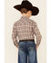 Roper Boys' Brown Plaid Long Sleeve Snap Western Shirt , Brown, hi-res