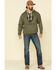 Stetson Men's Green Eagle In Shield Graphic Hooded Sweatshirt , Grey, hi-res