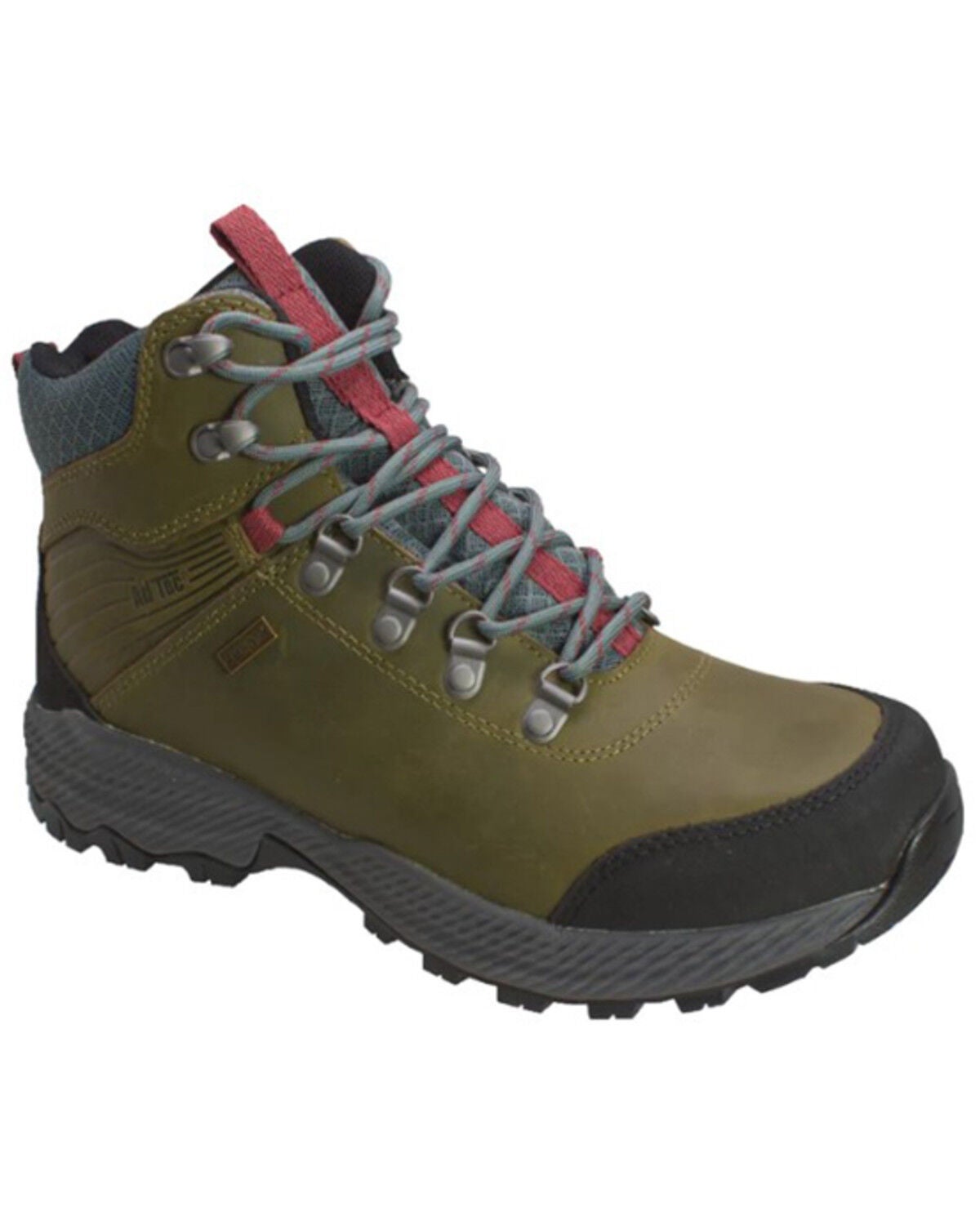 AdTec Men's 6" Crazy HorseWaterproof Work Hiking Boots - Soft Toe, Olive, hi-res